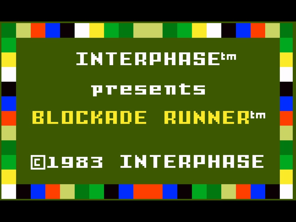 Title Screen of Blockade Runner for Intellivision